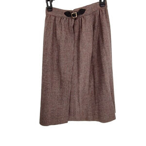 SIR for Her Woman Brown Tweed Wrap Around Skirt Size 13 Full Lined Exposure VTG